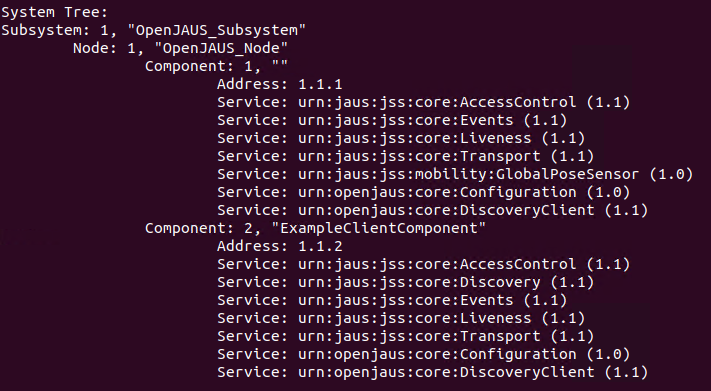 System Tree showing the ExampleGposServer and ExampleClient components